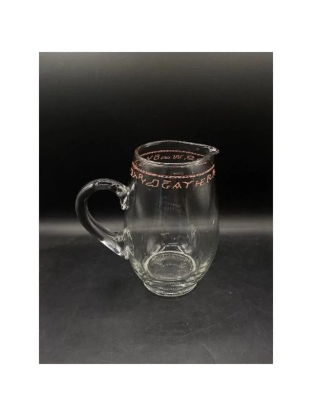 Cowboy Poetry Gathering Western Brands Large Iced Tea Glass Pitcher 8.25”